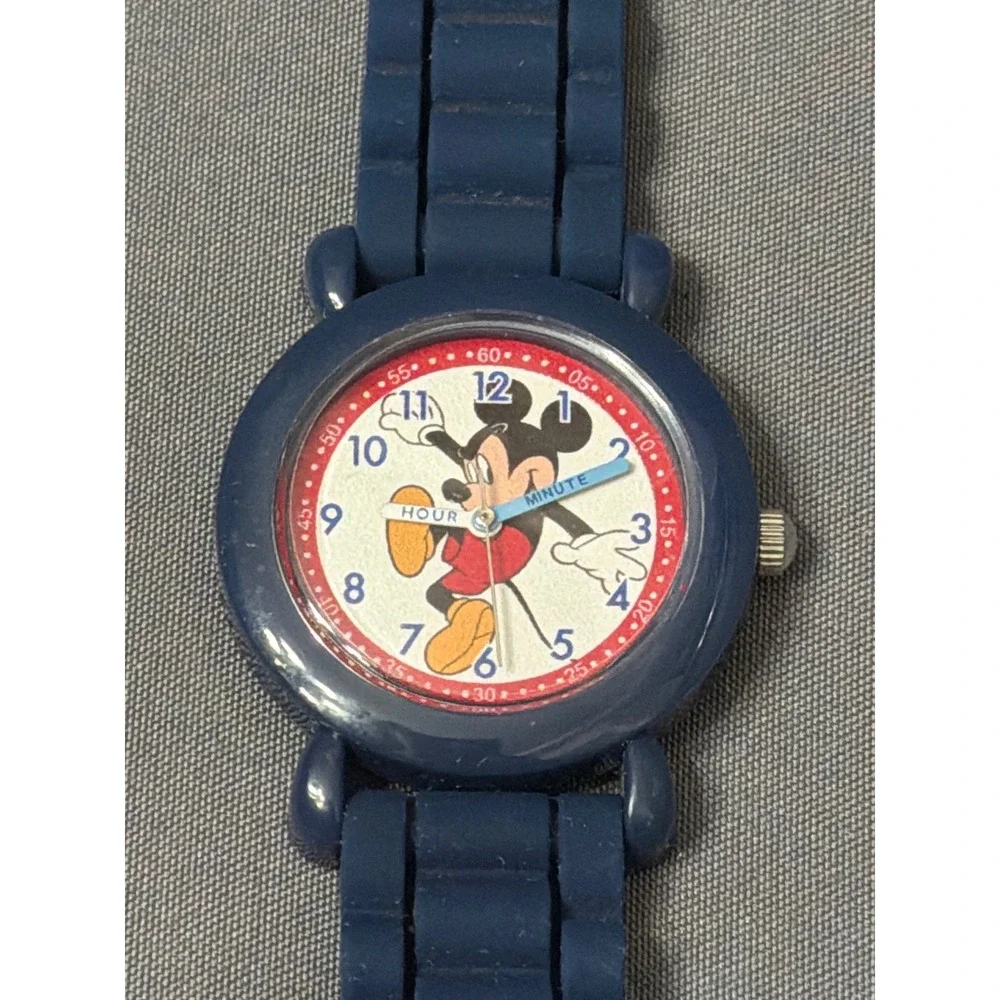 Disney Mickey Mouse Kids Teacher Watch Navy Blue Silicone Strap Ewatchfactory